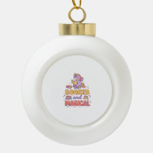 Eenhoorn geboekt en magische afdruk klaar witte ac keramische bal ornament