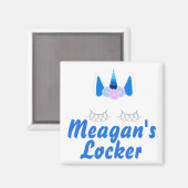 Eenhoorn gepersonaliseerde locker magneet (Voorkant / Achterkant)