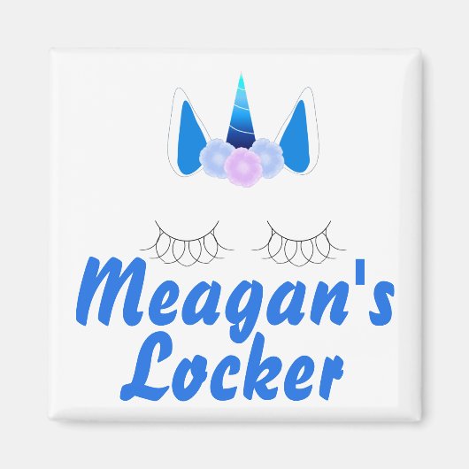 Eenhoorn gepersonaliseerde locker magneet (Voorkant)