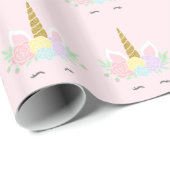 Eenhoorn Gezicht Gift Wrapping Paper Cadeaupapier (Rol Hoek)