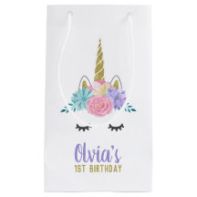 Eenhoorn Gezicht Gouden Glitter Verjaardag Gift Ba