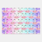 Eenhoorn Gezichten en Glitter Wrapping Papier Blad Inpakpapier Vel (Voorkant)