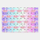 Eenhoorn Gezichten en Glitter Wrapping Papier Blad Inpakpapier Vel (Voorkant 3)