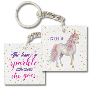 Eenhoorn Glitter Meisjes Sleutelhanger