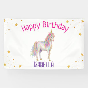 Eenhoorn Glitter Meisjes Verjaardag Spandoek