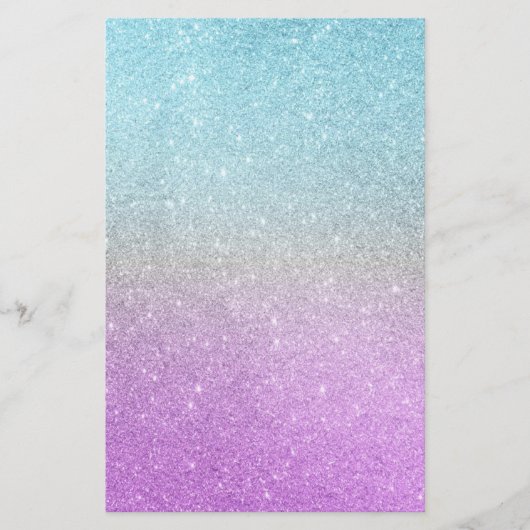 Eenhoorn glitter Stationery Briefpapier (Voorkant)