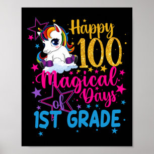 Eenhoorn Happy 100 magische dagen van de 1e klas Poster