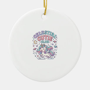 Eenhoorn Hemels Mutsy Club Retro Stijl Product G Keramisch Ornament