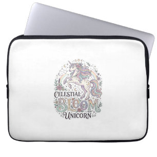 Eenhoorn Hemelse Bloei Eenhoorn Premium Vector Typ Laptop Sleeve