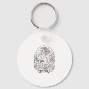 Eenhoorn Hemelse Bloei Eenhoorn Premium Vector Typ Sleutelhanger