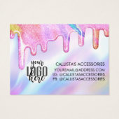 Eenhoorn holografische glitters drijvende lage oor visitekaartje (Achterkant)