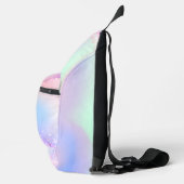 Eenhoorn holografische roze monogram naam sling bag (Rechts)