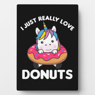 Eenhoorn houdt van donuts Eenhoorns zijn roze Fotoplaat