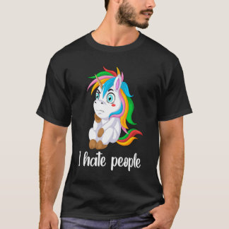 Eenhoorn Ik haat mensen T-shirt