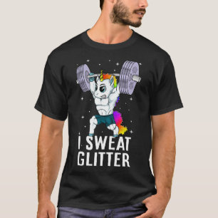 Eenhoorn Ik Zweet Glitter Funny Gym Workout Mannen T-shirt