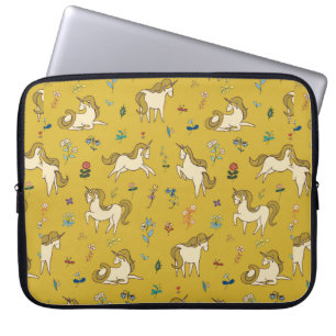eenhoorn in bosbloemen laptop sleeve