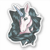 Eenhoorn in kleur sticker (Voorkant)