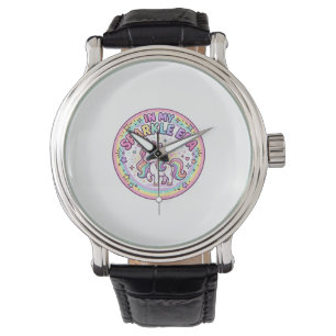 Eenhoorn In Mijn Glitter Tijdperk Grappige Print o Horloge