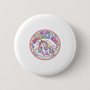 Eenhoorn In Mijn Glitter Tijdperk Grappige Print o Ronde Button 5,7 Cm