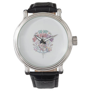 Eenhoorn In Mijn Zachte Magie Tijdperk Retro Stijl Horloge