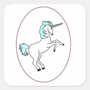 Eenhoorn in Paarse ring Sticker
