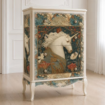 Eenhoorn in William Morris stijl Botanische Art No