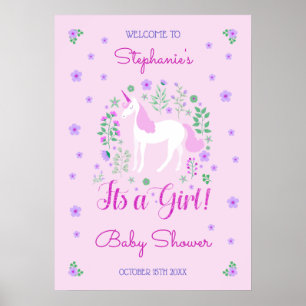 Eenhoorn Is Een Meisje Roze Baby shower Gepersonal Poster