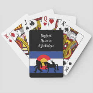 Eenhoorn Jackalope en Bigfoot Pokerkaarten