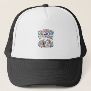 Eenhoorn Kamperen met Eenhoorns Kawaii Sticker en  Trucker Pet