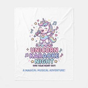 Eenhoorn Karaoke Nacht Vet Typografie Product Grap Fleece Deken
