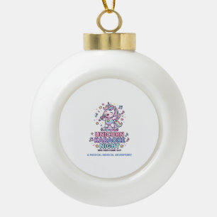 Eenhoorn Karaoke Nacht Vette Typografie Product Gr Keramische Bal Ornament