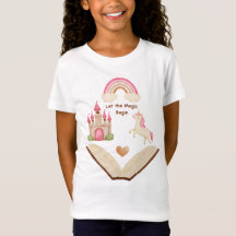 Eenhoorn Kasteel Regenboog Meisje Shirt | Sprookje