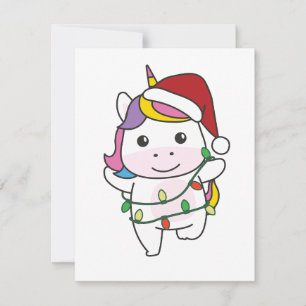 Eenhoorn Kerst Winter Dieren Vakantie Eenhoorns Feestdagenkaart
