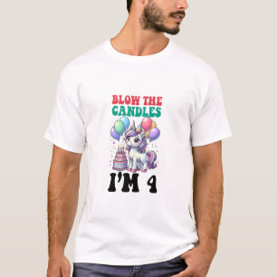 Eenhoorn Kids 4e verjaardagsfeestje Jongen 4 jaar T-shirt