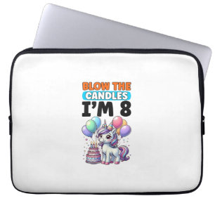 Eenhoorn Kinder 8e Verjaardag Feest Jongen 8 Jaar Laptop Sleeve