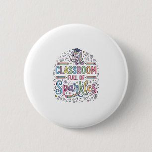 Eenhoorn Klaslokaal Vol met Glitters Originele Mer Ronde Button 5,7 Cm