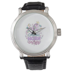 Eenhoorn Kosmische Hoorn Energie Cute Pastel Grafi Horloge