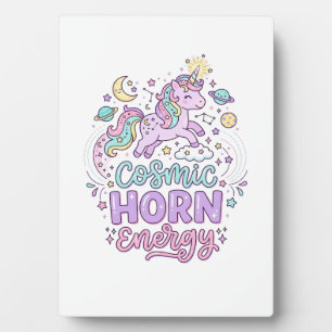 Eenhoorn Kosmische Hoorn Energie Schattig Pastel G Fotoplaat