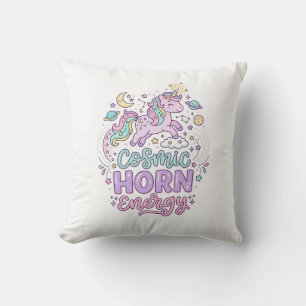 Eenhoorn Kosmische Hoorn Energie Schattig Pastel G Kussen