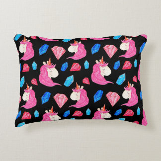 Eenhoorn, kristallen: magische waterverf. accent kussen