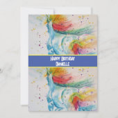 Eenhoorn Kunst Meisjes Verjaardagsuitnodiging Kaart (Voorkant)