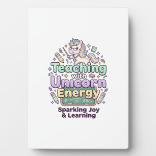 Eenhoorn lesgeven met Eenhoorn Energie Vet Typogra Fotoplaat
