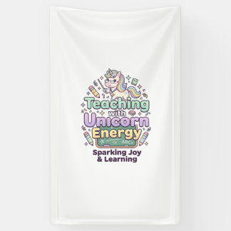 Eenhoorn lesgeven met Eenhoorn Energie Vet Typogra Spandoek