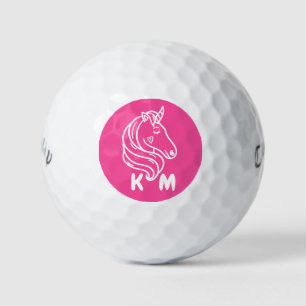 Eenhoorn Leuk Gepersonaliseerd Monogram Roze Golfballen