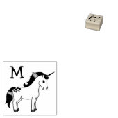 Eenhoorn Leuke Kinder Pastel Monogram Initiaal Rubberstempel (Gestempeld)