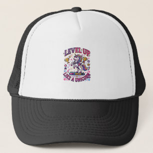 Eenhoorn Level Up Als een Eenhoorn Reclame Cute Gi Trucker Pet
