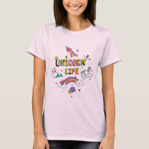 Eenhoorn Leven Kleurrijk Esthetisch Eenhoorn Ontwe T-shirt