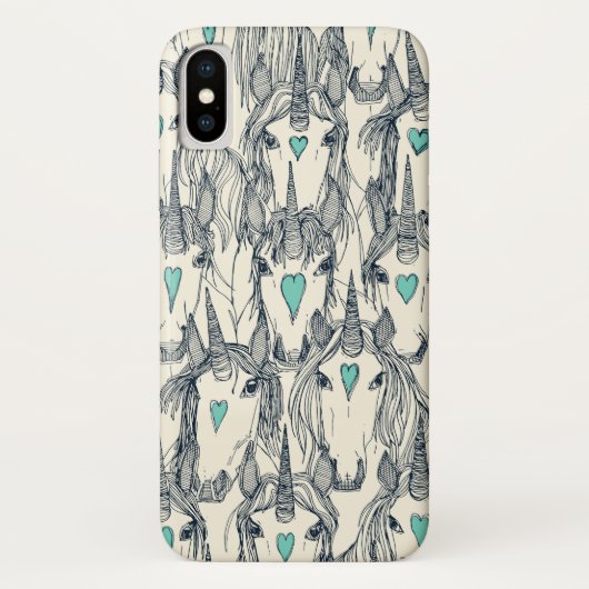 eenhoorn love indigo mint parelaar Case-Mate iPhone case (Achterkant)