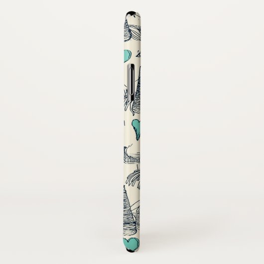 eenhoorn love indigo mint parelaar Case-Mate iPhone case (Achterkant / rechts)