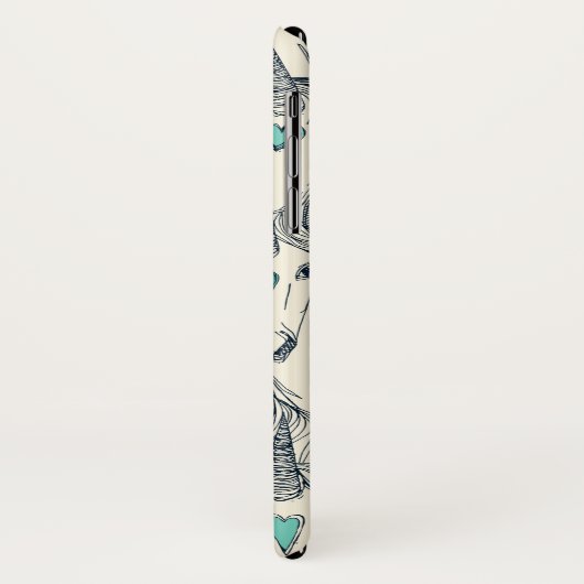 eenhoorn love indigo mint parelaar Case-Mate iPhone case (Achterkant/links)